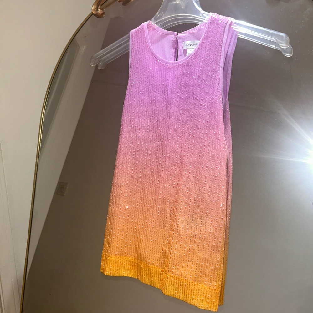 On 34th Sequin Ombré Tank NWT